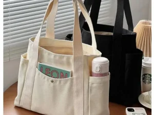 Large Capacity Canvas Tote Bags for Work Commuting Carrying Bag College Style Student Outfit Book Shoulder Bag Shopping Bag