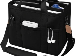 Women’s Canvas Tote Bag with Multiple Pockets, Large Capacity Shoulder Messenger Bag, Stylish, Durable & Versatile for Daily